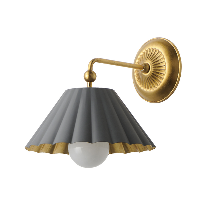 Maxim 18051 Primrose 1-lt 11" Tall Wall Sconce - Dark Grey/Gold Leaf