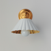 Maxim 18051 Primrose 1-lt 11" Tall Wall Sconce - Matte White/Gold Leaf