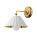 Maxim 18051 Primrose 1-lt 11" Tall Wall Sconce - Matte White/Gold Leaf