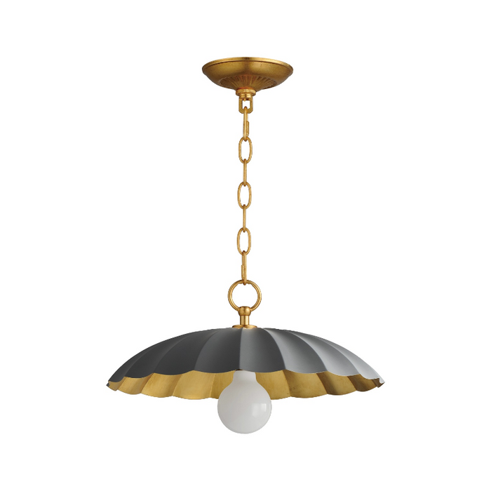 Maxim 18055 Primrose 1-lt 16" Pendant-Dark Grey/Gold Leaf