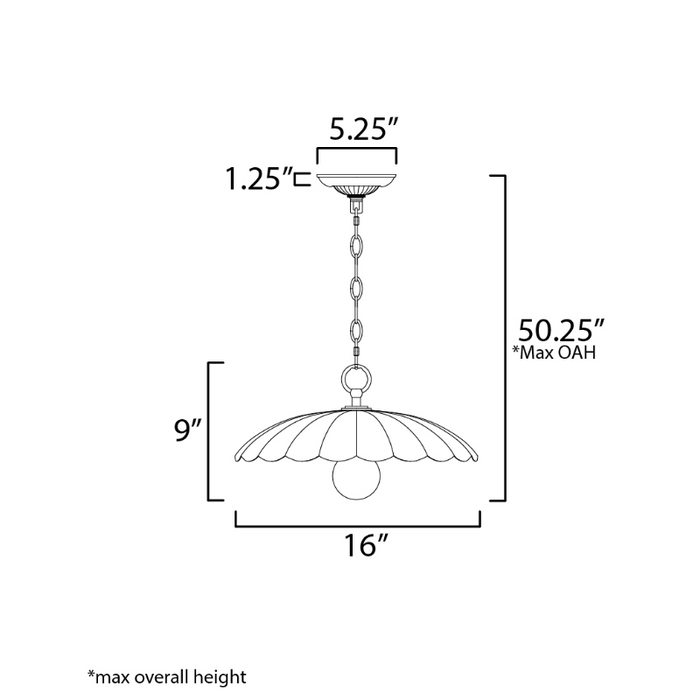 Maxim 18055 Primrose 1-lt 16" Pendant