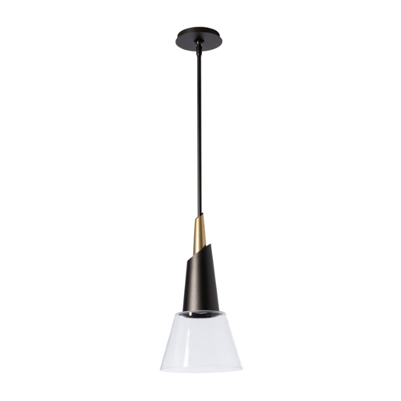 Hubbardton Forge 181601 Kora 1-lt 9" Mini Pendant - Oil Rubbed Bronze/Modern Brass