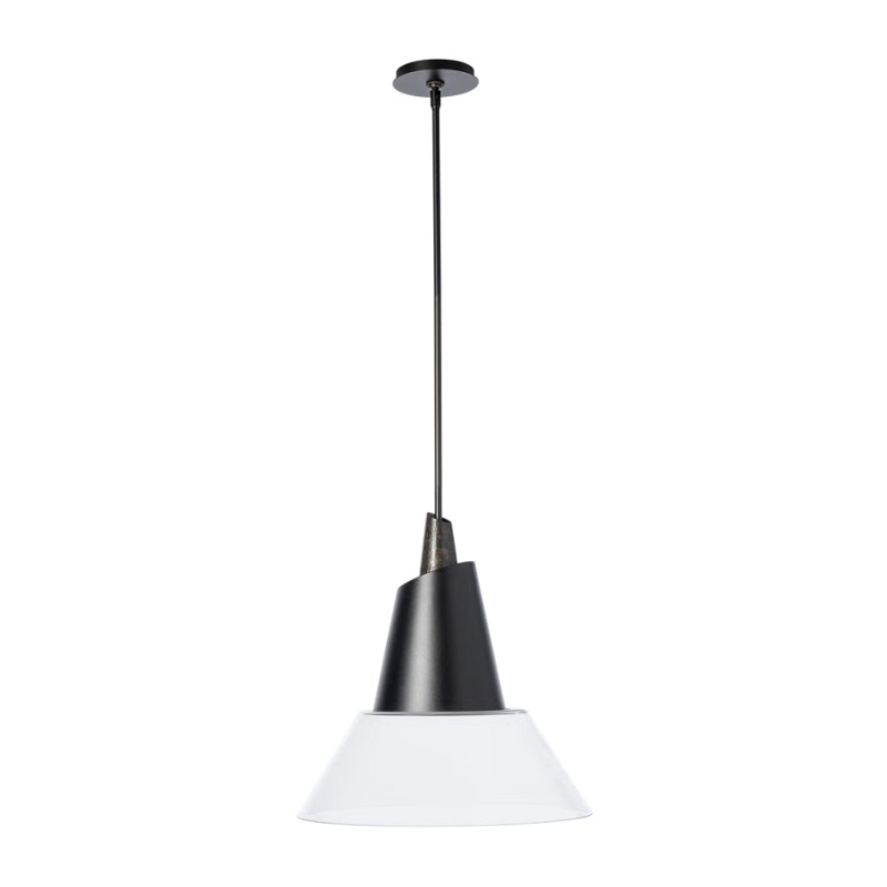 Hubbardton Forge 181602 Kora 1-lt 18" Pendant - Black/Dark Smoke