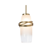 Hubbardton Forge 181603 Trilogy 1-lt 8" Mini Pendant - Modern Brass/Frost with Clear