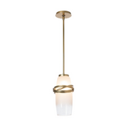 Hubbardton Forge 181603 Trilogy 1-lt 8" Mini Pendant - Modern Brass/Frost with Clear