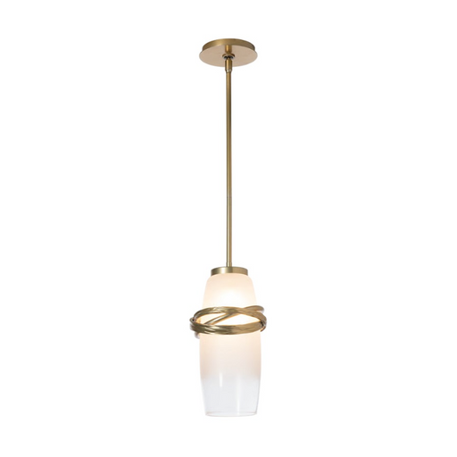 Hubbardton Forge 181603 Trilogy 1-lt 8" Mini Pendant - Modern Brass/Frost with Clear