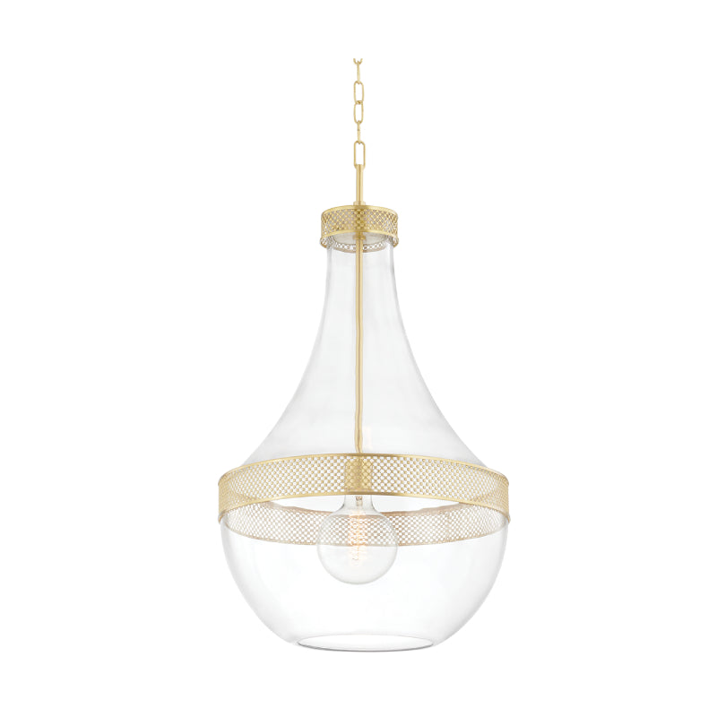 Hudson Valley 1817 Hagen 1-lt 18" Pendant-Aged Brass