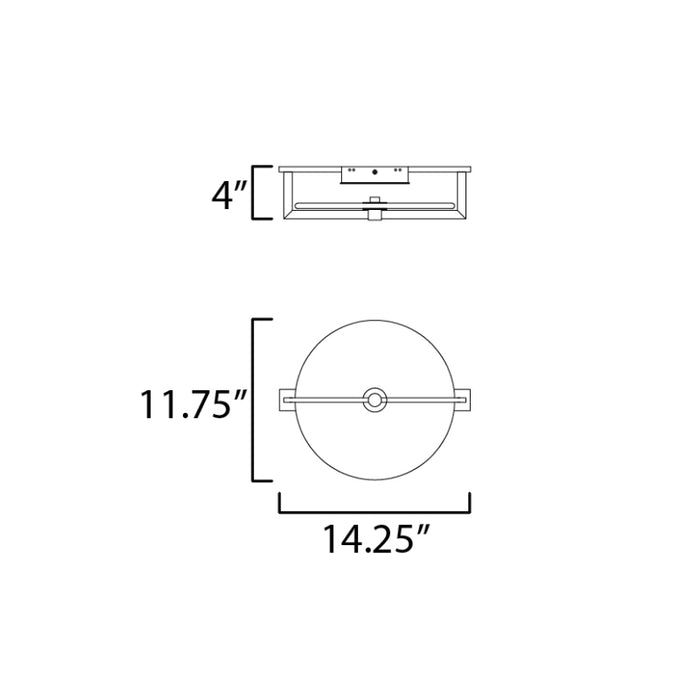 Maxim 18200 Quarry 1-lt 12" LED Flush Mount, Damp