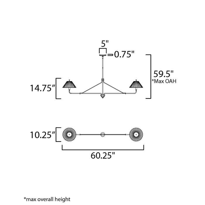 Maxim 18312 Kismet 2-lt 60" Linear Pendant