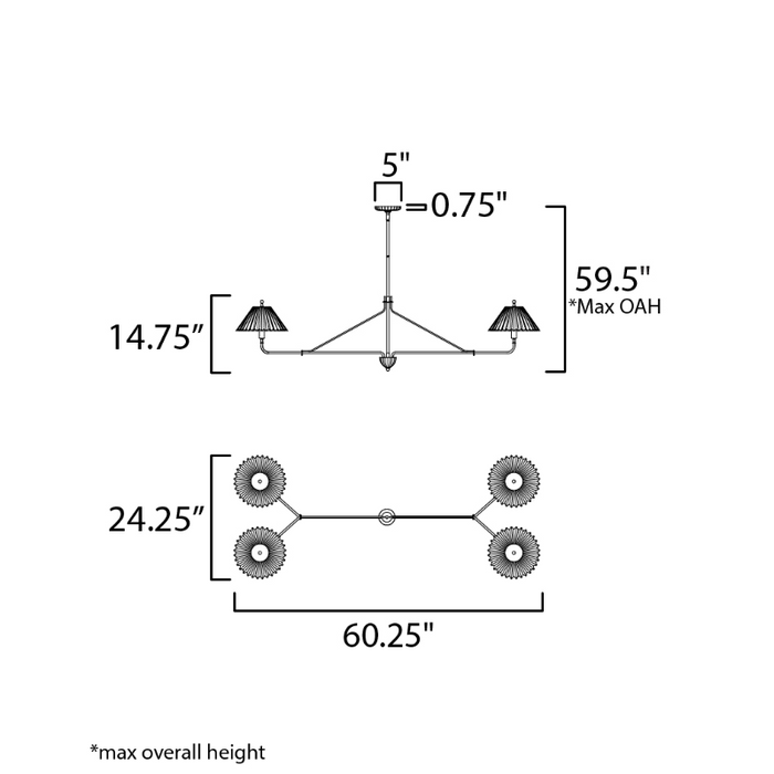 Maxim 18314 Kismet 4-lt 60" Linear Pendant