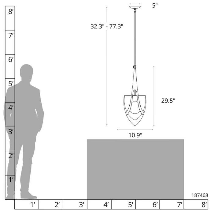 Hubbardton Forge 187468 Vaso 1-lt 11" Pendant