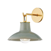 Hudson Valley 1913 Pottersville 1-lt 11" Tall Wall Sconce - Aged Brass/Ceramic Moss Crackle