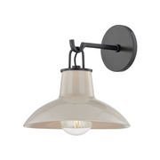 Hudson Valley 1913 Pottersville 1-lt 11" Tall Wall Sconce - Distressed Bronze/Ceramic Ivory Crackle