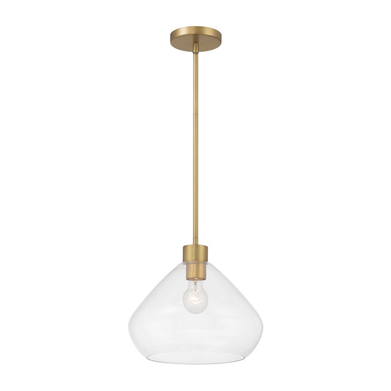 Minka Lavery 1941 Elaris 1-lt 13" Pendant - Legacy Brass/Clear Glass