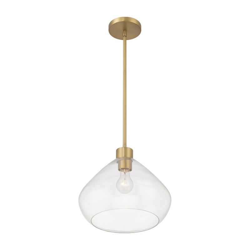 Minka Lavery 1941 Elaris 1-lt 13" Pendant - Legacy Brass/Clear Glass