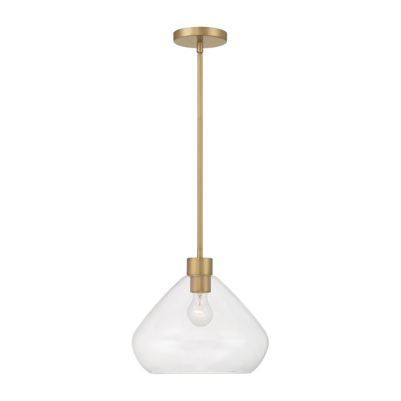 Minka Lavery 1941 Elaris 1-lt 13" Pendant - Legacy Brass/Clear Glass