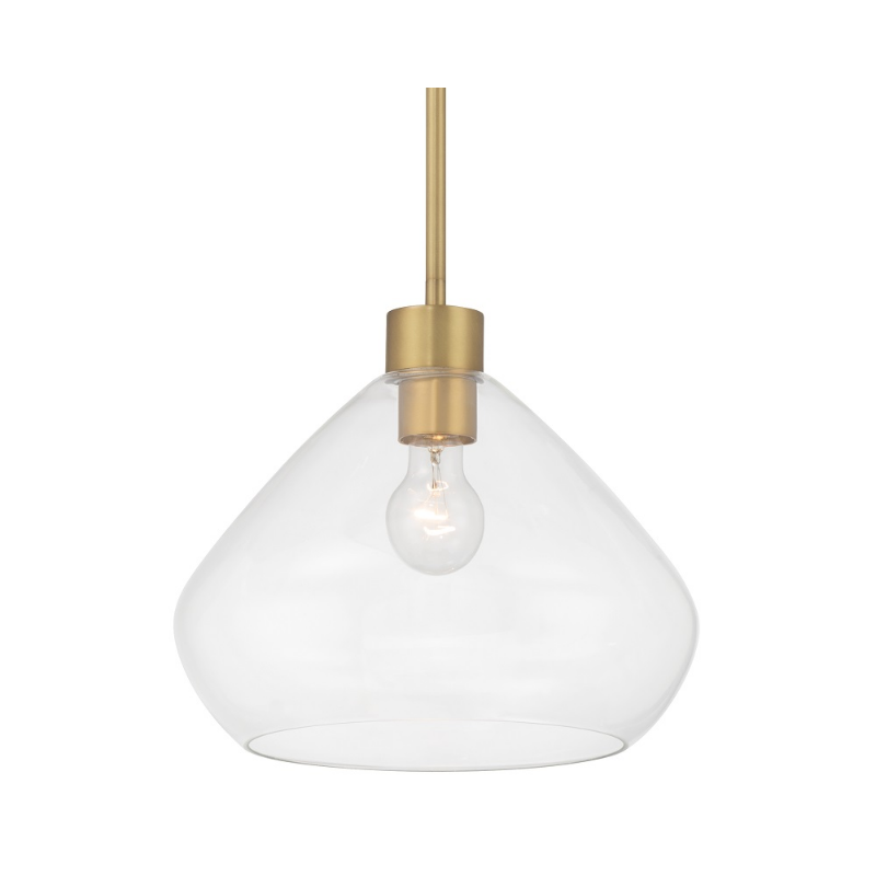 Minka Lavery 1941 Elaris 1-lt 13" Pendant - Legacy Brass/Clear Glass