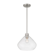 Minka Lavery 1941 Elaris 1-lt 13" Pendant - Brushed Nickel/Clear Glass
