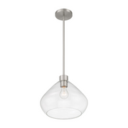 Minka Lavery 1941 Elaris 1-lt 13" Pendant - Brushed Nickel/Clear Glass