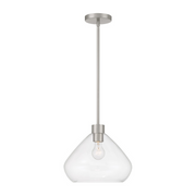 Minka Lavery 1941 Elaris 1-lt 13" Pendant - Brushed Nickel/Clear Glass