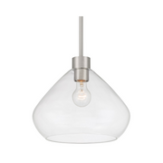 Minka Lavery 1941 Elaris 1-lt 13" Pendant - Brushed Nickel/Clear Glass