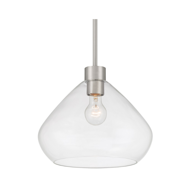 Minka Lavery 1941 Elaris 1-lt 13" Pendant - Brushed Nickel/Clear Glass