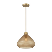 Minka Lavery 1941 Elaris 1-lt 13" Pendant - Legacy Brass/Brown Bubble Glass
