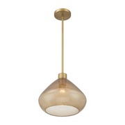 Minka Lavery 1941 Elaris 1-lt 13" Pendant - Legacy Brass/Brown Bubble Glass