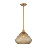 Minka Lavery 1941 Elaris 1-lt 13" Pendant - Legacy Brass/Brown Bubble Glass