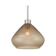 Minka Lavery 1941 Elaris 1-lt 13" Pendant - Brushed Nickel/Brown Bubble Glass