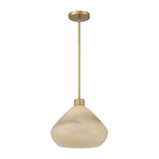 Minka Lavery 1941 Elaris 1-lt 13" Pendant - Legacy Brass/Green Ombre Glass