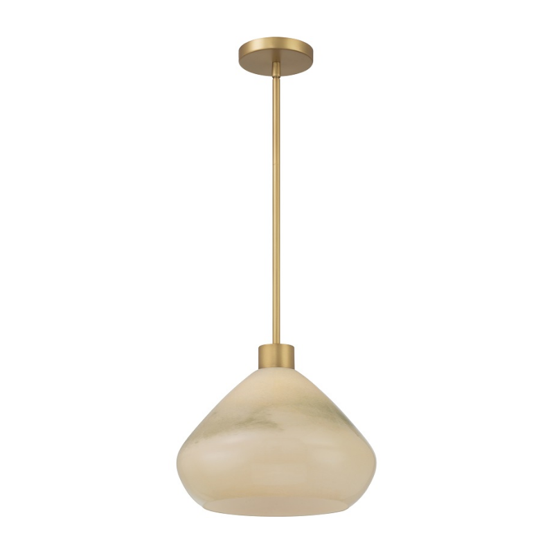 Minka Lavery 1941 Elaris 1-lt 13" Pendant - Legacy Brass/Green Ombre Glass