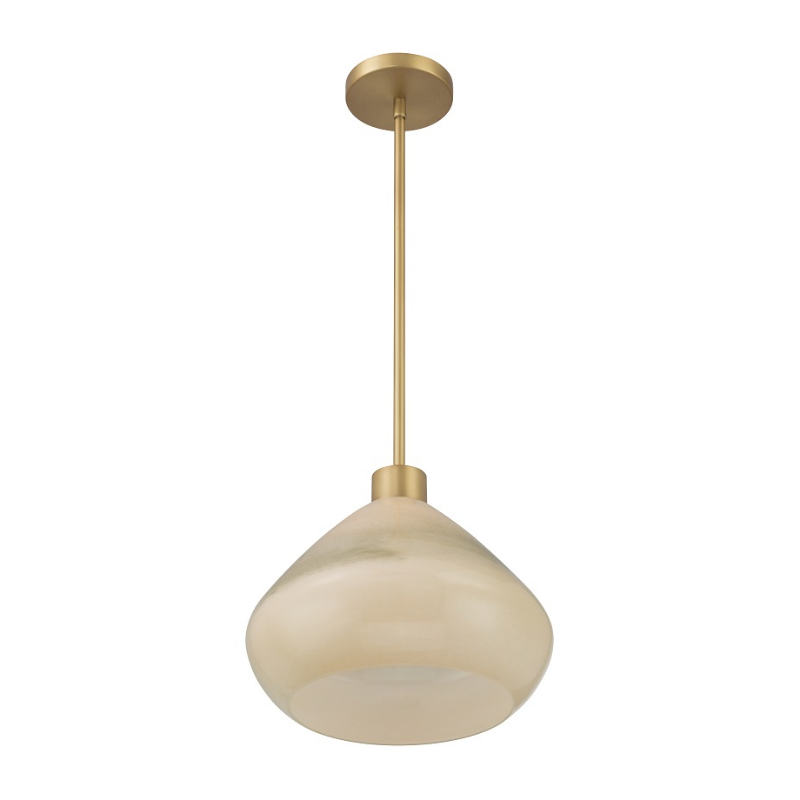 Minka Lavery 1941 Elaris 1-lt 13" Pendant - Legacy Brass/Green Ombre Glass