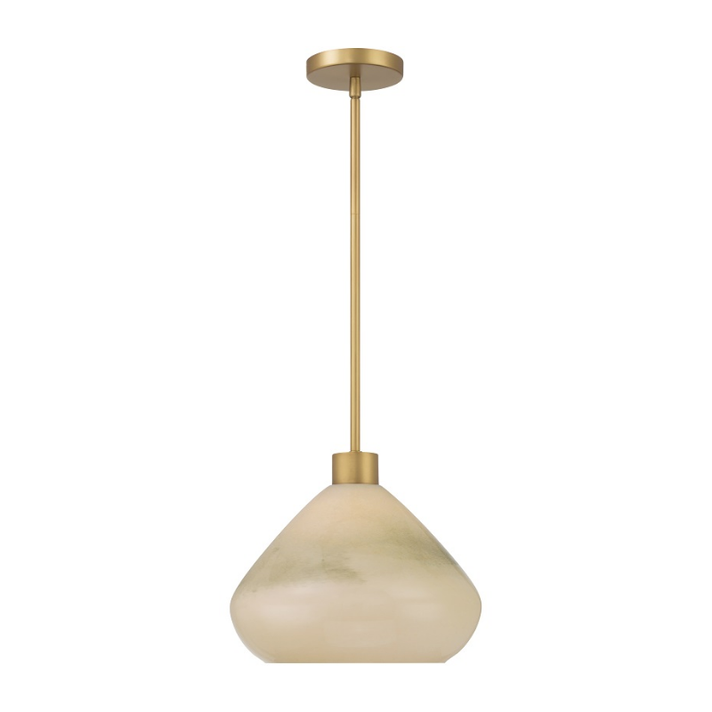 Minka Lavery 1941 Elaris 1-lt 13" Pendant - Legacy Brass/Green Ombre Glass