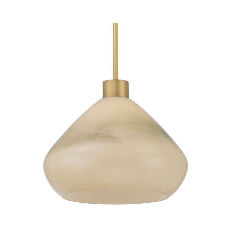 Minka Lavery 1941 Elaris 1-lt 13" Pendant - Legacy Brass/Green Ombre Glass