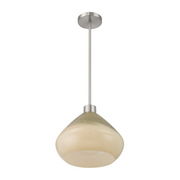 Minka Lavery 1941 Elaris 1-lt 13" Pendant - Brushed Nickel/Green Ombre Glass