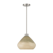 Minka Lavery 1941 Elaris 1-lt 13" Pendant - Brushed Nickel/Green Ombre Glass