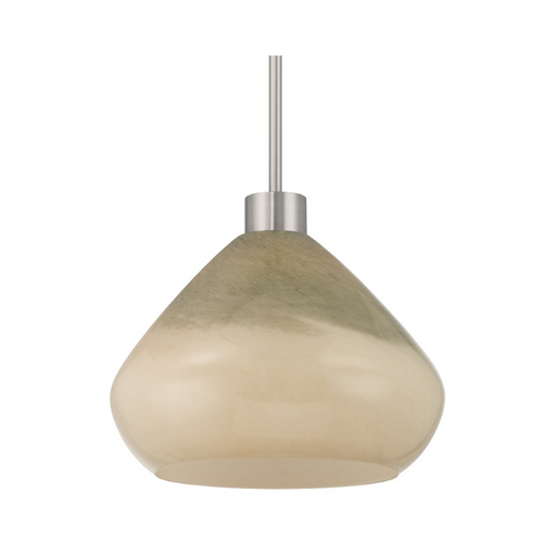 Minka Lavery 1941 Elaris 1-lt 13" Pendant - Brushed Nickel/Green Ombre Glass