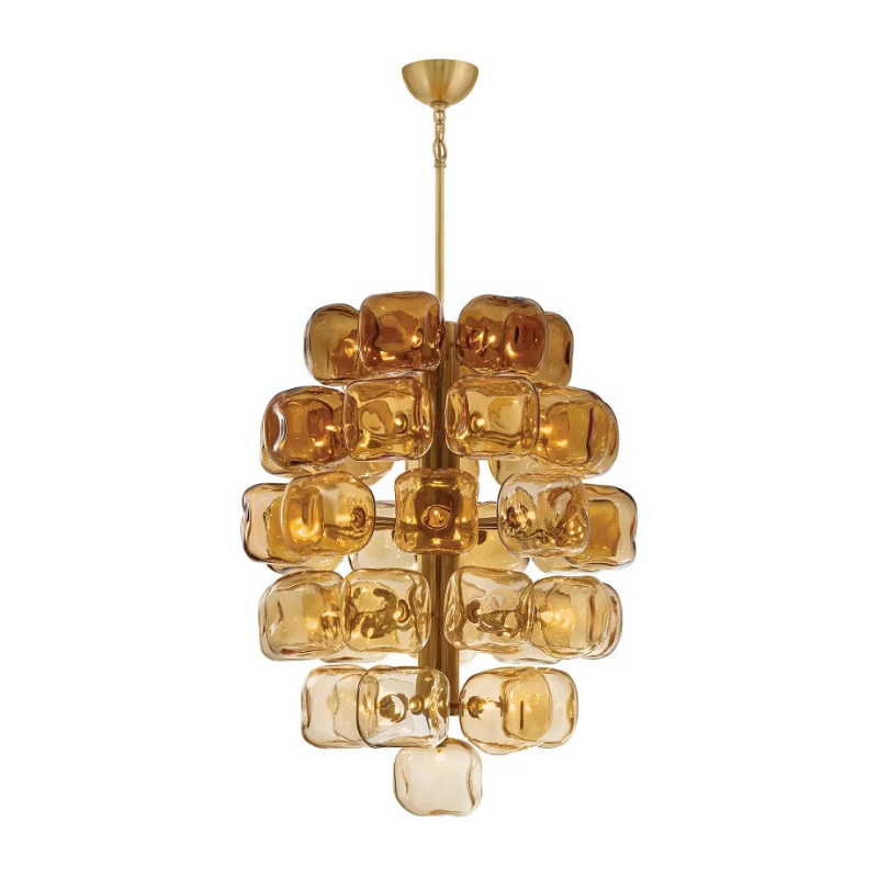 Fredrick Ramond FR46858 Perriand 40-lt 30" LED Chandelier - Unlacquered Brass
