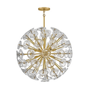 Fredrick Ramond FR46905 Maya 12-lt 30" LED Chandelier - Unlacquered Brass/Clear Glass