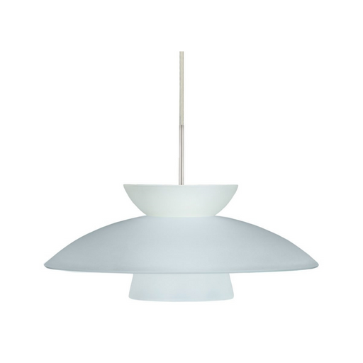 Besa 1TT-4513 Trilo 15 1-lt 15" Pendant, Stem Fixture - Frost/Satin Nickel