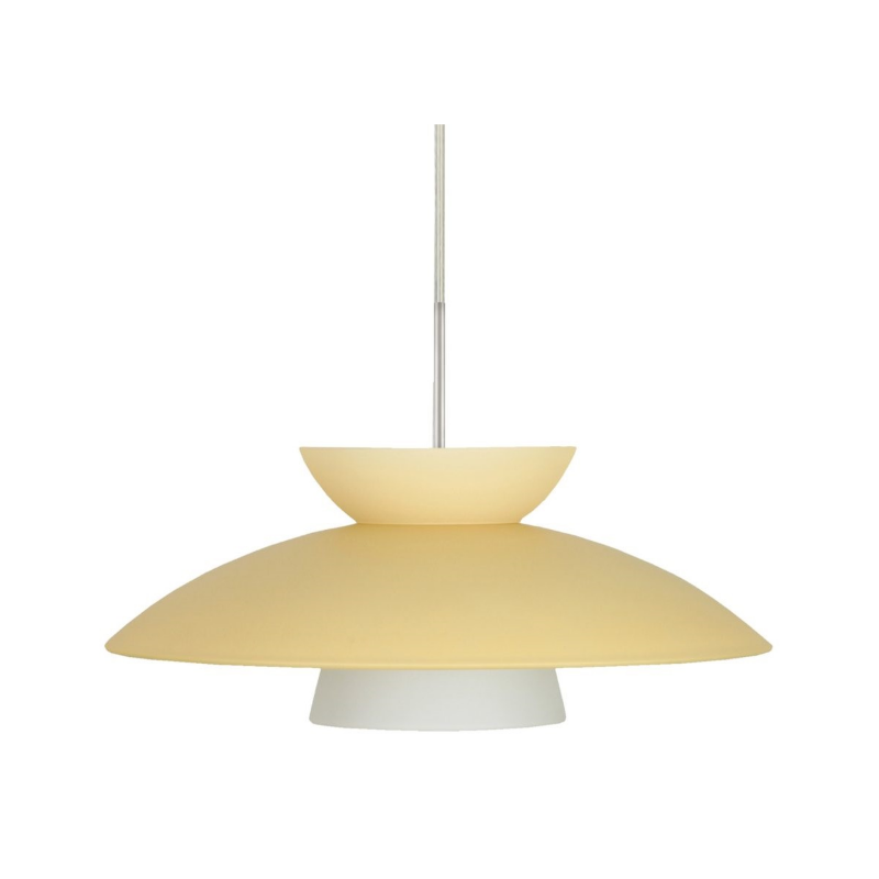 Besa 1TT-4513 Trilo 15 1-lt 15" Pendant, Stem Fixture - Champagne/Satin Nickel