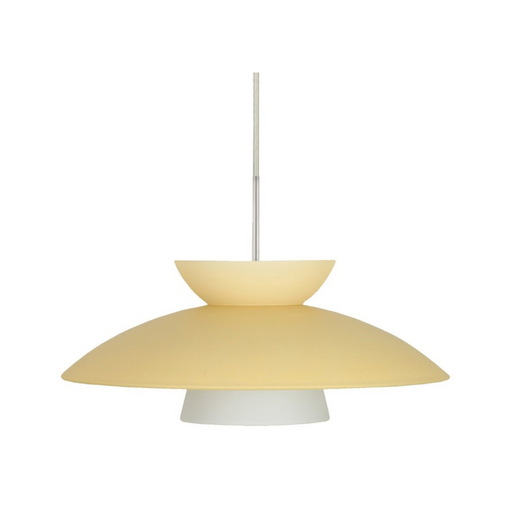 Besa 1JC-4513 Trilo 15 1-lt 15" LED Pendant, Cord Fixture with Dome Canopy - Champagne/Satin Nickel