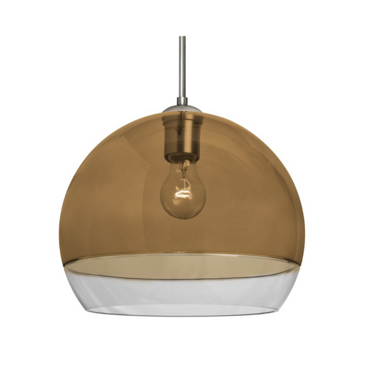 Besa 1JT-ALLY12 Ally 1-lt 12" LED Pendant, Cord Fixture with Flat Canopy - Amber/Clear