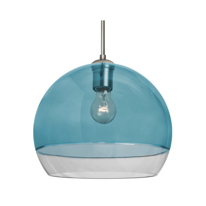 Besa 1KX-ALLY12 Ally 1-lt 12" Pendant, Cable Fixture - Coral Blue/Clear