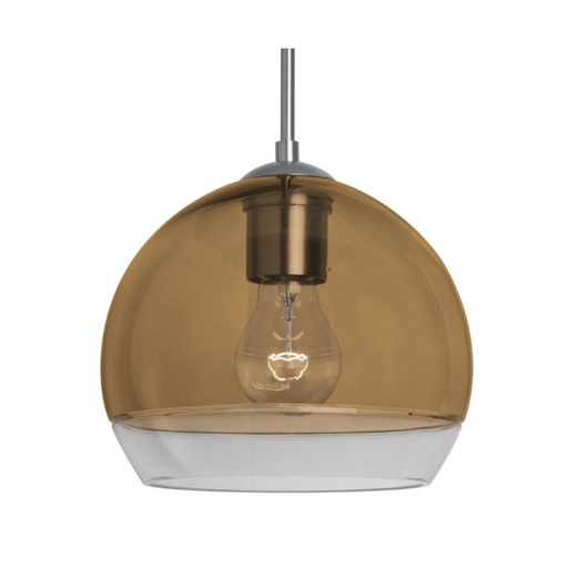 Besa 1JC-ALLY8 Ally 1-lt 8" Pendant, Cord Fixture with Dome Canopy - Amber/Clear