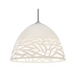 Besa 1JC-KIEV Kiev 1-lt 13" LED Pendant, Cord Fixture with Dome Canopy - White/Satin Nickel