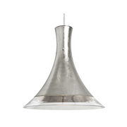 Besa 1TT-RIOCF Rio 1-lt 12" LED Pendant, Stem Fixture - Silver Foil/Clear/Satin Nickel