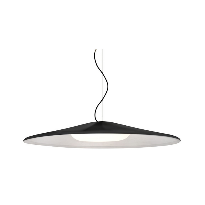Besa 1TT-SWAN Swan 1-lt 25" LED Pendant, Stem Fixture - Black/Black