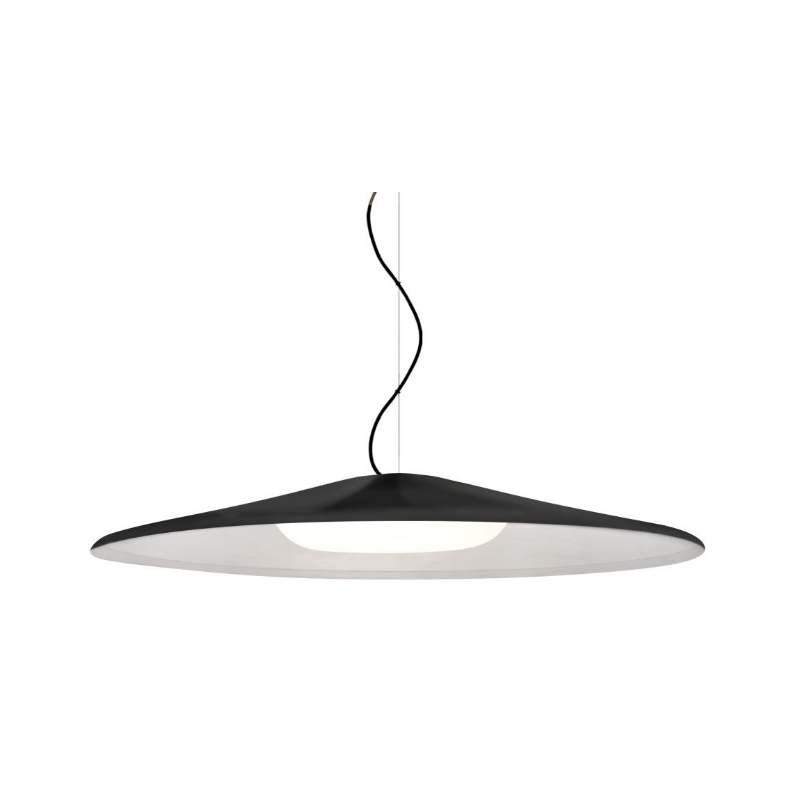 Besa 1KX-SWAN Swan 1-lt 25" LED Pendant, Cable Fixture - Black/Black